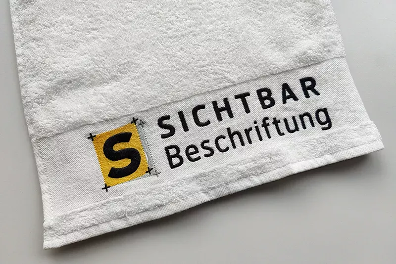 Badetuch bestickt SICHTBAR Beschriftung