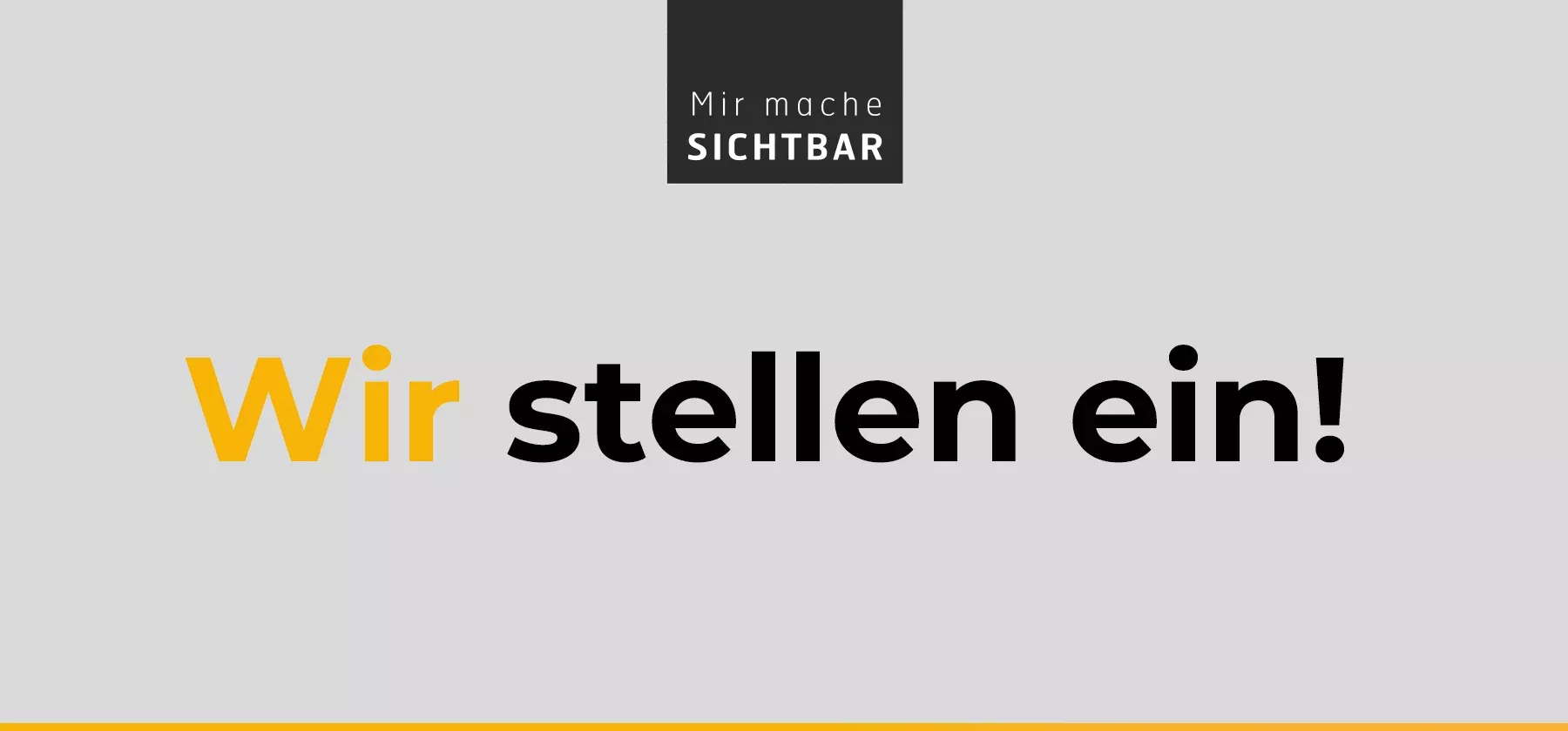 Banner Wir stellen ein SICHTBAR Beschriftung Belp